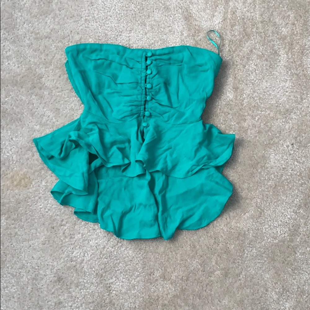 Fashion Nova Turquoise Strapless Blouse